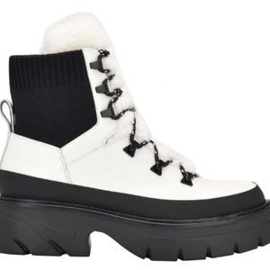 MARC FISHER IZUMA LUGSOLE BOOTIE White